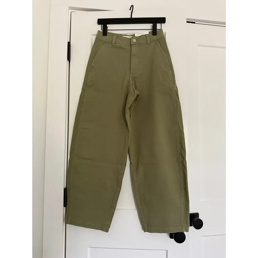 $128 New Everlane Utility Curve Pant - Green - size 2